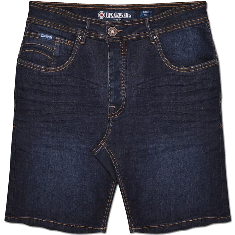 Lambretta Stafford Vaqueros Hombre Shorts Moda Verano LAM7625 Negro Azul Nuevo - Imagen 1 de 1