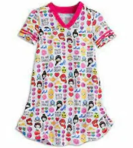 GIRLS SIZE 4 DISNEY STORE PRINCESS EMOJI NIGHTSHIRT NWT - Picture 1 of 2