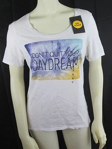 Life is Good Don't Quit Your Daydream Womens SS Fitted Tee Shirt Top Sz XS NWT - Picture 1 of 6