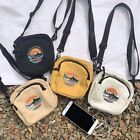 Shark Print Ladies Shoulder Bag Canvas Student Bag Fashion Mini Messenger Bag