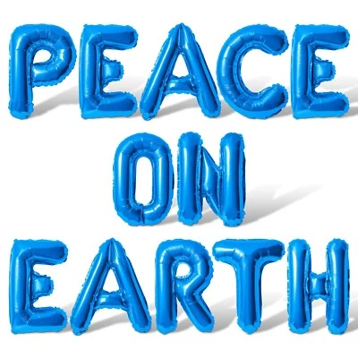 PAZ EN LA TIERRA Letra Globo Banner - Hágalo usted mismo Decoraciones de Fiesta de Navidad Foto 1 de 4