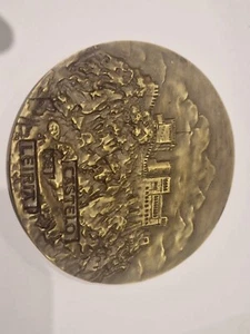 PORTUGAL PORTUGUESE CASTLE FORTRESS CHATEAU CASTELO ALMOUROL BRONZE MEDAL 9cm - Picture 1 of 14