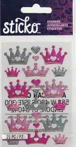 NEW! Sticko MINI PRINCESS CROWNS Heart epoxy stickers 79932 Fast FREE ship! - Picture 1 of 1