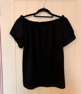 Dorothy Perkins Size 10 Black Off The Shoulder Top - Picture 1 of 3