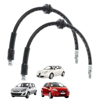 KIT COPPIA 2 FLESSIBILI TUBI FRENO ALFA MITO FIAT GRANDE PUNTO 199 OPEL CORSA D - Immagine 1 di 4