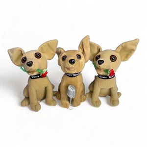 Taco Bell Peluche Chihuahua Lote de 3 Yo Quiero 7" Rosa En Boca Micrófono 1 Habla - Imagen 1 de 11