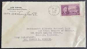 Chicago, Illinois small Cover, mailed Jul 13, 1945, franked with U.S. #932 - IL - Picture 1 of 2