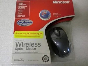 Microsoft Wireless Optical Mouse Part No. X09-49261 Tilt Wheel - Sealed in Box - Picture 1 of 5