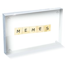 Memes Scrabble Wooden Letters Photo Block 6 x 4" - Desk Art Office Gift #14544