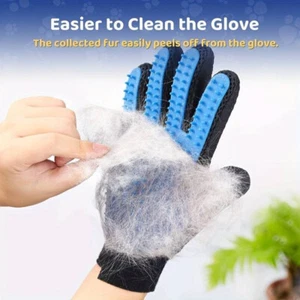 RIGHT hand Pet Dog Cat Grooming Glove Deshedding Brush Fur Remover Mitt Blue - Picture 1 of 7