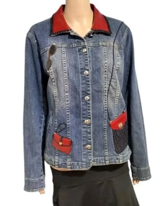 Brighton Denim Jacket L 3 Hearts Leather Mini Purse Sunglasses Limited Edition - Picture 1 of 11