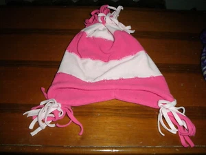 Montana Winter Warm Ski Play Snowflake HAT Cap Pink White Fun Tassel Top Fleece - Picture 1 of 4