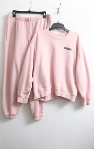 EUC XXL/XL Victorias Secret PINK kuscheliger Pullover Sweater&Jogger Set in hellrosa - Bild 1 von 11