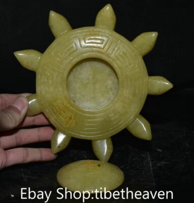 Piedra tinta tapa tortuga palacio dinastía jade amarillo antigua china 6,6” rara Foto 1 de 4