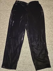 J Crew Factory Jamie Pant Womens 10 Black Drapey Velvet Pockets Lined Pull On - Picture 1 of 14