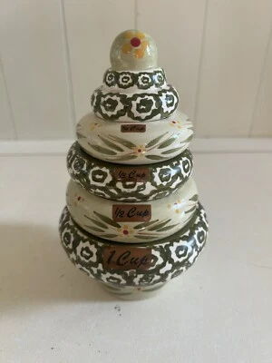 Temptations Green Stacking Measuring Cups by Tara Old World - Image 1 of 4