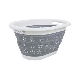 Großer faltbarer Wäschekorb 17 l Fassungsvermögen stabil faltbar Waschwalleimer - Bild 1 von 6