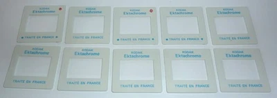 10 CADRES MONTURES KODAK EKTACHROME POUR DIAPOSITIVE 5 X 5 / 24 X 36 A COLLER - Photo 1/4