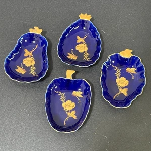 ARDALT Giappone blu cobalto oro a forma di frutta/piatto caramelle dipinto a mano RARO - Foto 1 di 3