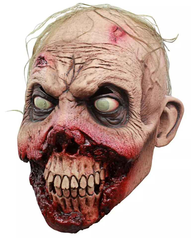 Blutige Kieferfrass Zombie Maske -Vollkopfmaske - Latex - Bild 1 von 1