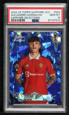 2022 Chrome Sapphire Edition UEFA Club Competitions Alejandro Garnacho Rookie RC - Image 1 of 2