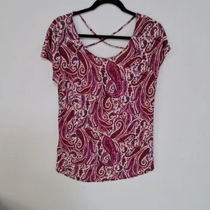 Lucky Brand Damen Bluse Mehrfarbig Paisley Boho Mehrfarbig Rosa Größe Small Leinen - Bild 1 von 13
