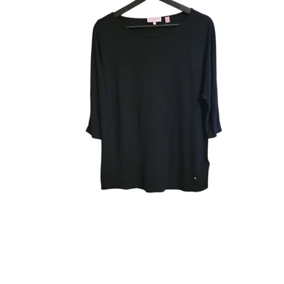 Ted Baker Black Shirt Women's 4 Large 3/4 Sleeve Pullover Viscose - Image 1 of 4