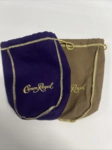 Lotto 2 sacchetti con coulisse Crown Royal Tan e Viola - Foto 1 di 2