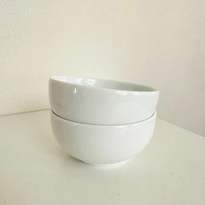 Juego de 2 cuencos blancos de porcelana Apilco Francia sopa de arroz hecha en Francia 5"x2,5" - Imagen 1 de 8