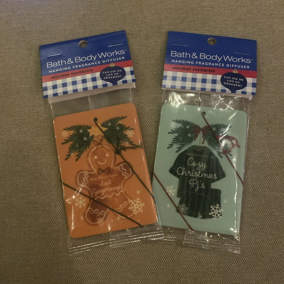 2x Bath & Body Works Cosy Xmas PJ’s & Iced Gingersnap Hanging Fragrance Diffuser - Bild 1 von 1