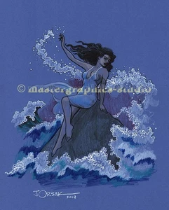 Sexy SEA WITCH color original fantasy pin-up art by JOE ORSAK - Picture 1 of 1