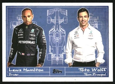 2021 Topps Formula 1 Debrief #D1 Lewis Hamilton Toto Wolff - Racing - Image 1 of 2