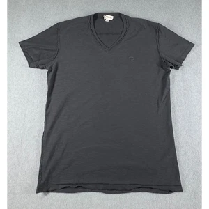 Diesel Mens V Neck T Shirt Mens Large Black Cotton Short Sleeve Distressed - Picture 1 of 6
