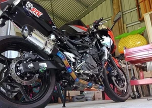 Pipe Header Protech Kawasaki Ninja 400 Z400 For Exhaust 51 MM Muffler Blue Gold - Picture 1 of 4