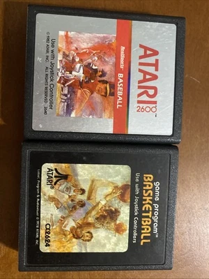 Atari Game Cartridge 2 Game Bundle Basketball and Baseball Atari 2600 - Image 1 of 4