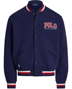 Chaqueta de béisbol polar Polo Ralph Lauren para hombre con logotipo L Letterman azul marino - Imagen 1 de 20