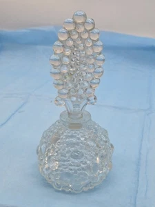BEAUTIFUL VTG  Pressed GLASS PERFUME BOTTLE  6-7/8” Hobnail**53-19 - Picture 1 of 10