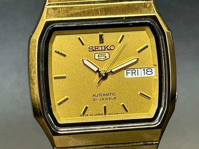Очень редкие винтажные часы SEIKO 5 7S26-00R0 Gold Square DayDate 34 мм AT из Японии - Изображение 1 из 4