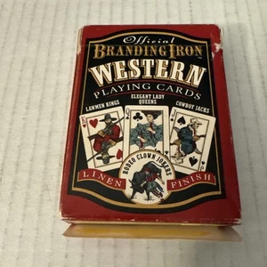 Official Branding Iron Western Playing Cards, Linen Finish, 1995 Made-In-USA - Picture 1 of 10