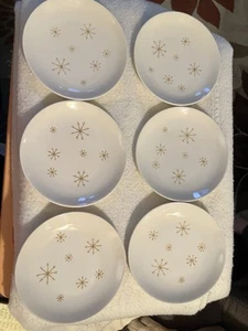 Vintage MCM Royal China Atomic Star Glow Set Of 6 Saucers Excellent Condition - Picture 1 of 7