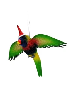 15cm Rainbow Lorikeet with Wings Bristlebrush Ornament - Festive Christmas Decor - Bild 1 von 3