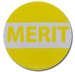Merit Yellow Plastic Button School Badge Pack of 25 - Picture 1 of 1