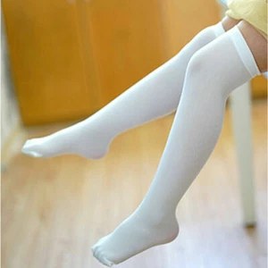 Baby Kid Girl Child Cotton Solid High Knee Socks Tights Leg Warmer Stockings - Picture 1 of 23
