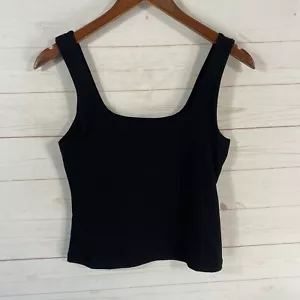 Old Navy Womens Scoop Neck Cropped Tank Top Sz S Black Cotton Blend New - Picture 1 of 8