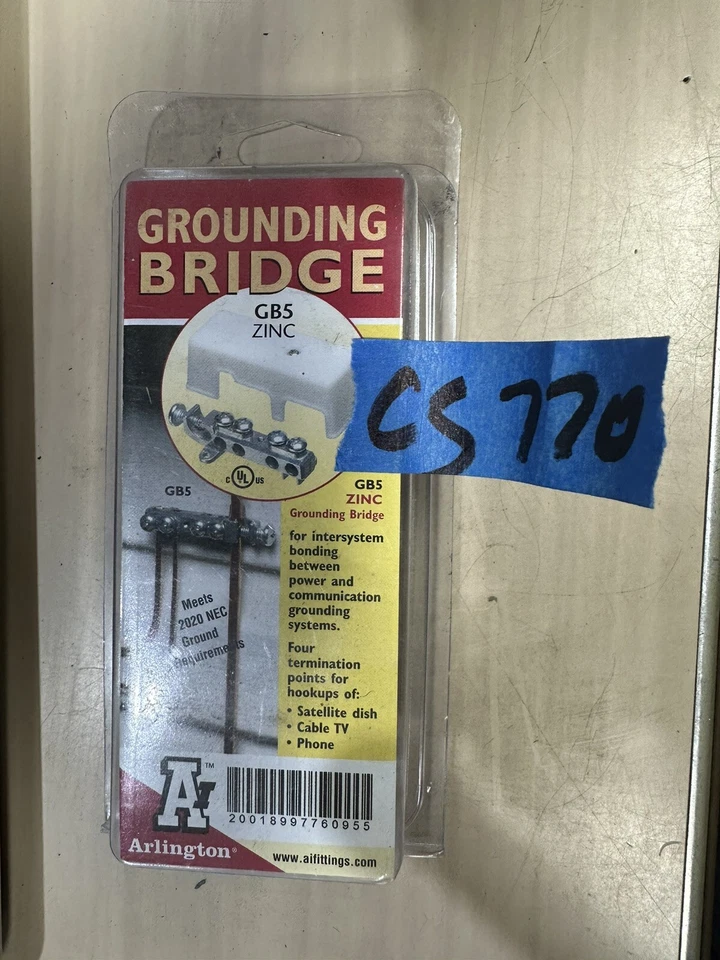 Arlington GB5 Grounding Bridge Intersystem Zinc Four Termination Points-CS770 - Image 1 of 1