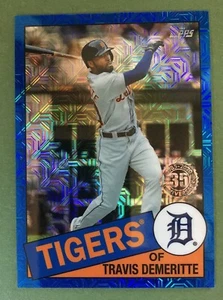 2020 Topps Update Travis Demeritte Silver Pack Blue Refractor 113/150 Tigers - Picture 1 of 2