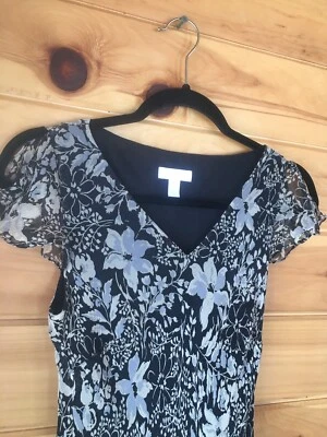 Vestido Vintage Años 90 Charter Club Petite Talla 6P Negro Y Beige Forrado Vestido Foto 1 de 4