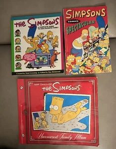 The Simpsons Book Bundle Family Album Complete Guide Comics Spectacular 3 Books - Imagen 1 de 23