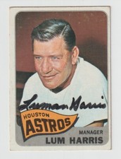 Lum Harris - Signed 1965 Topps Baseball Card #274 - Houston Astros - Dec. 1996
