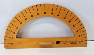 large 15 1/2" wide protractor wood vintage Webster Costello 8-820-04 - Picture 1 of 3